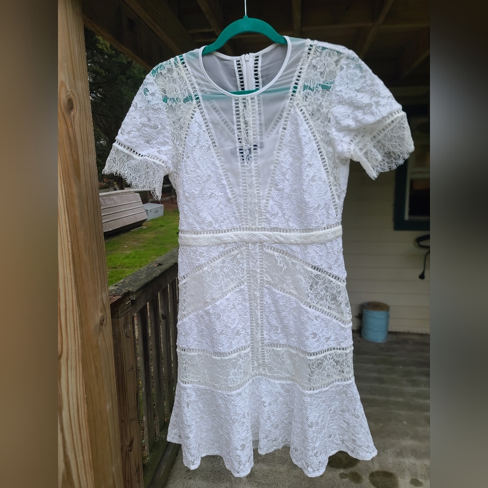French Connection Chante Lace Minidress size 10 bridal shower bachelorette